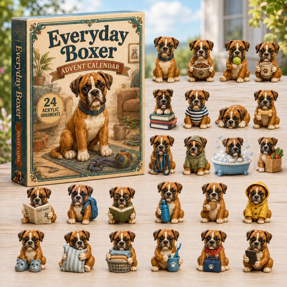 2026 Everyday Boxer Dog Countdown Calendar — 24 Boxer-Themed Acrylic Charms, Gift For Boxer Owners & Fans