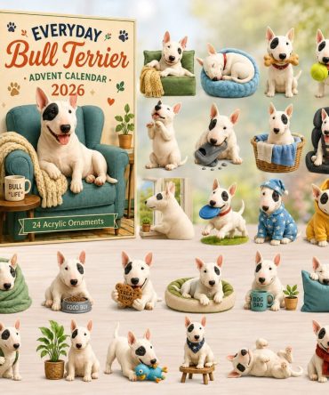 Bull Terrier 2026 Advent Calendar — 24 Acrylic Charms, Unique Dog Lover Gift, Holiday Countdown For Pet Fans & Collectors
