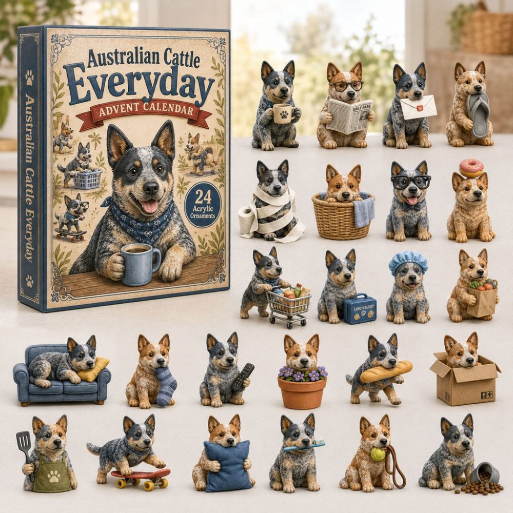 Cattle Dog Everyday 24-Day Advent Calendar 2026 — Acrylic Ranch Charms, Durable Farm-Themed Gift For Dog Enthusiasts