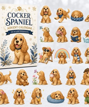 Cocker Spaniel 2026 Holiday Advent — 24-Day Acrylic Charm Calendar, Cute Puppy Gifts For Dog Lovers, Countdown Treat