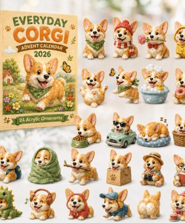Corgi 2026 Advent Countdown With 24 Acrylic Charms — Funny Pembroke Welsh Corgi Holiday Gift, Collectible Calendar