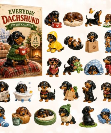 Dachshund Lovers 2026 Advent Calendar — 24-Day Acrylic Charm Countdown, Wiener Dog Gifts, Holiday Stocking Stuffer