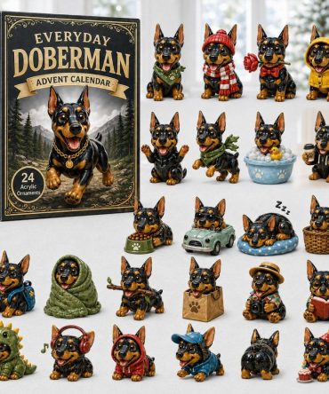 Everyday Doberman Charm Advent 2026 — 24-Day Acrylic Doberman Dog Charms, Cute Countdown Gift For Dog Owners