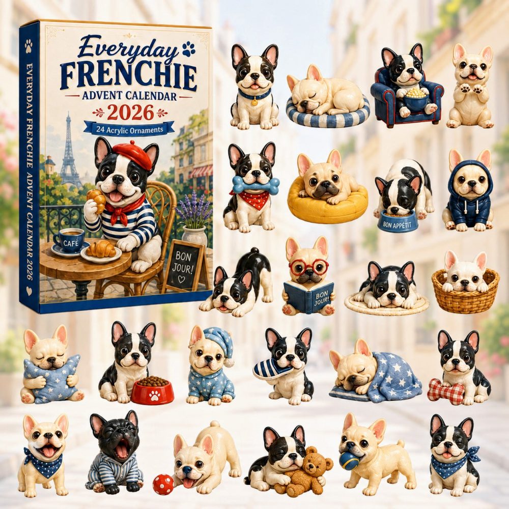 2026 Everyday Frenchie Advent Calendar - 24-Day Countdown With Playful Acrylic Charms, Stylish Gift For French Bulldog Fans
