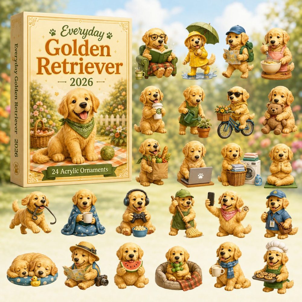 2026 Everyday Golden Retriever Advent Calendar - 24-Day Countdown With Classic Acrylic Charms, Heartfelt Gift For Golden Lovers