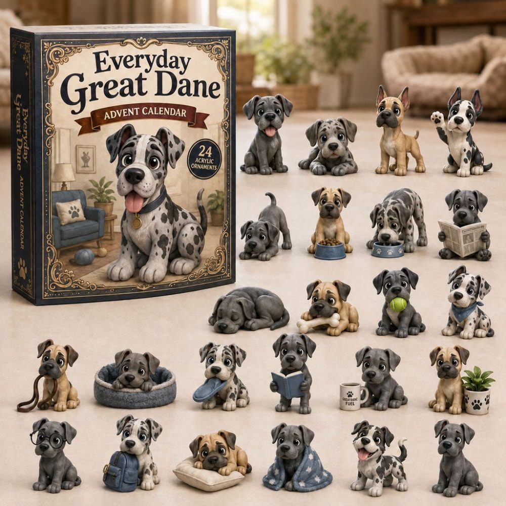 Everyday Great Dane Advent Calendar 2026 — 24-Day Acrylic Charm Countdown, Big Dog Lover Gifts & Collectible Canine Keepsakes