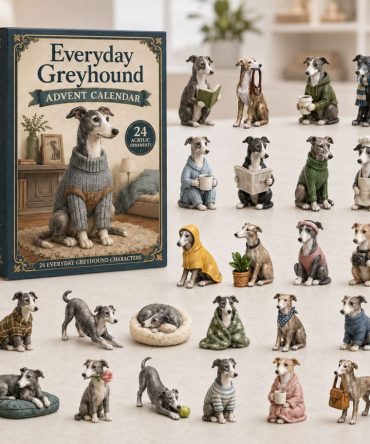 Greyhound Raincoat 24-Day Advent Calendar 2026 — Acrylic Dog Charms, Cozy Weatherproof Theme, Perfect Gift For Greyhound Owners