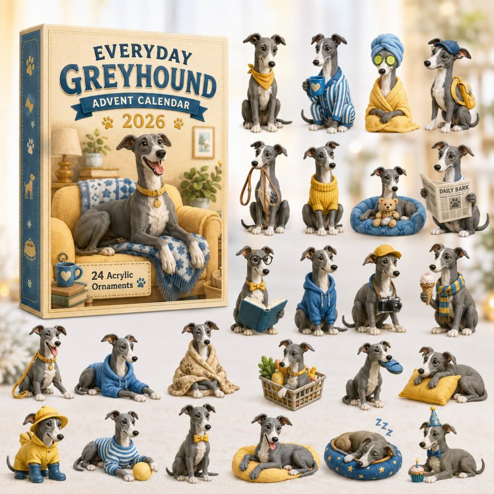 2026 Everyday Greyhound Cozy Advent Calendar – 24-Day Acrylic Charms Countdown, Warm Dog-Themed Keepsake Set