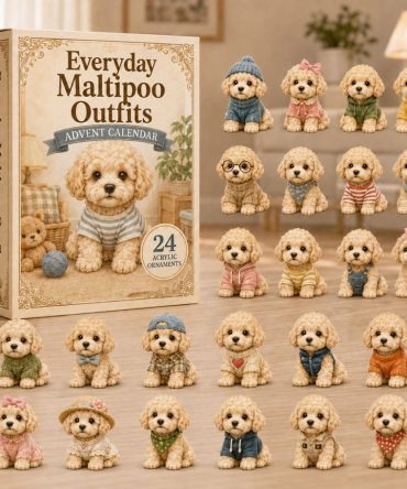 2026 Everyday Maltipoo Outfits Advent Calendar – 24-Day Acrylic Charms Countdown, Cute Puppy Costume Collectibles