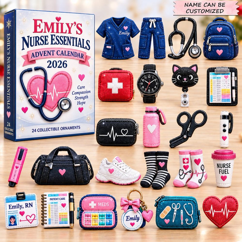Everyday Nurse 24-Day Self-Care Countdown - Acrylic Medical Charms & Daily Essentials For Nurses, Perfect Holiday Gift