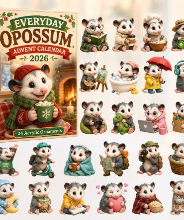 Everyday Opossum Daily Countdown Calendar 2026 — 24-Day Acrylic Charm Advent, Cute Opossum Keepsakes & Unique Animal Gifts