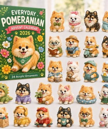 2026 Everyday Pomeranian Advent Calendar - 24-Day Countdown With Fluffy Acrylic Charms, Adorable Gift For Pomeranian Lovers