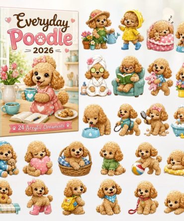 2026 Everyday Poodle Keepsake Countdown — 24 Charming Acrylic Poodle Charms, Perfect Gift For Dog Lovers & Poodle Fans