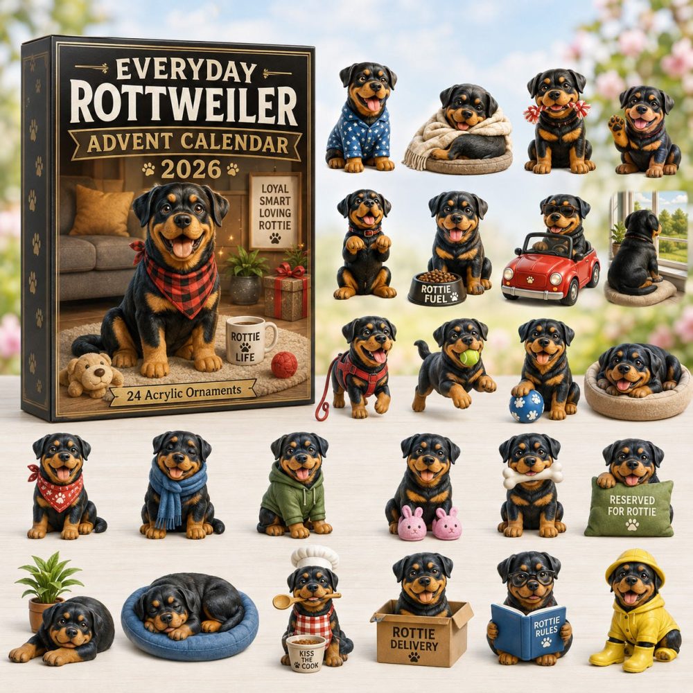 2026 Everyday Rottweiler Advent Calendar - 24-Day Countdown With Sturdy Acrylic Charms, Bold Gift For Rottie Fans & Collectors
