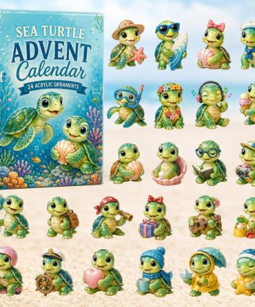 2026 Everyday Sea Turtle Advent Calendar - 24-Day Ocean-Themed Countdown With Acrylic Charms, Eco-Friendly Gift For Marine Lovers