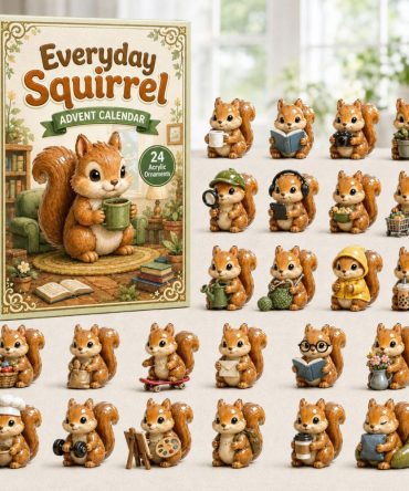 2026 Everyday Squirrel Advent Calendar – 24-Day Acrylic Charms Countdown, Cute Wildlife Collectible Ornaments