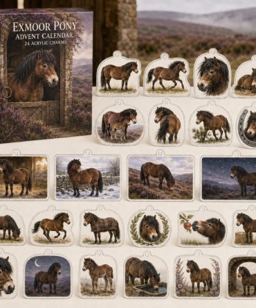 24-Day Exmoor Pony Charm Countdown — Acrylic Horse Charms Gift Set For Pony Lovers, Christmas Stocking Surprise