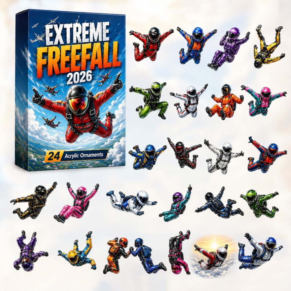 Extreme Freefall Adventure Countdown Calendar 2026 - 24-Day Acrylic Charm Set, Thrill-Seeker Gift & Collectible