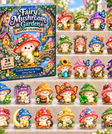 Fairy Mushroom Garden Holiday Countdown Calendar 2026 — 24 Enchanted Acrylic Charms, Whimsical Christmas Gift & Miniature Ornaments