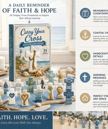Faith Crosses 24-Day Advent Calendar 2026 — Inspiring Christian Acrylic Charms, Religious Holiday Keepsake Gift