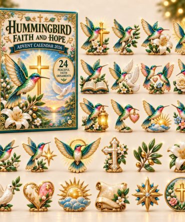 2026 Faith Hummingbird Countdown Calendar – 24-Day Acrylic Charms, Inspirational Bird Ornaments, Religious Holiday Gift & Keepsake