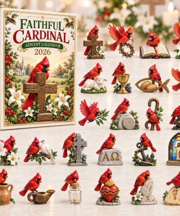 Red Cardinal Faith Advent Calendar - 24-Day Acrylic Charm Set, Spiritual Holiday Countdown & Meaningful Christmas Gift