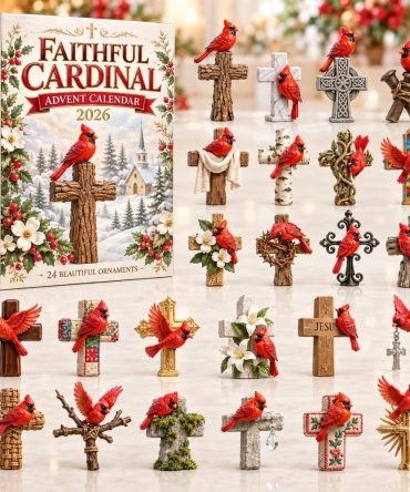 Faithful Cardinal Christmas Advent Calendar - 24-Day Acrylic Bird Charms, Religious Holiday Countdown & Inspirational Gift