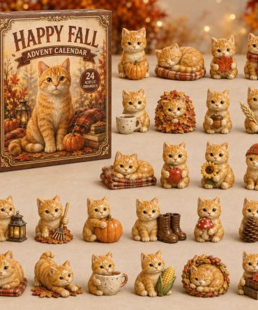2026 Fall Ginger Cat Advent Calendar - 24-Day Autumn Countdown With Acrylic Charms, Warm Seasonal Gifts For Cat Fans