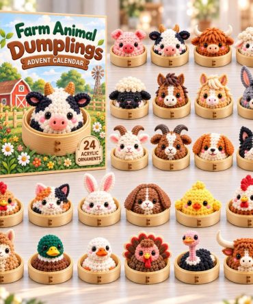 Farm Animal Dumpling Harvest Countdown 2026 — 24-Day Advent Calendar With Barnyard Acrylic Charms, Kid-Friendly Gift