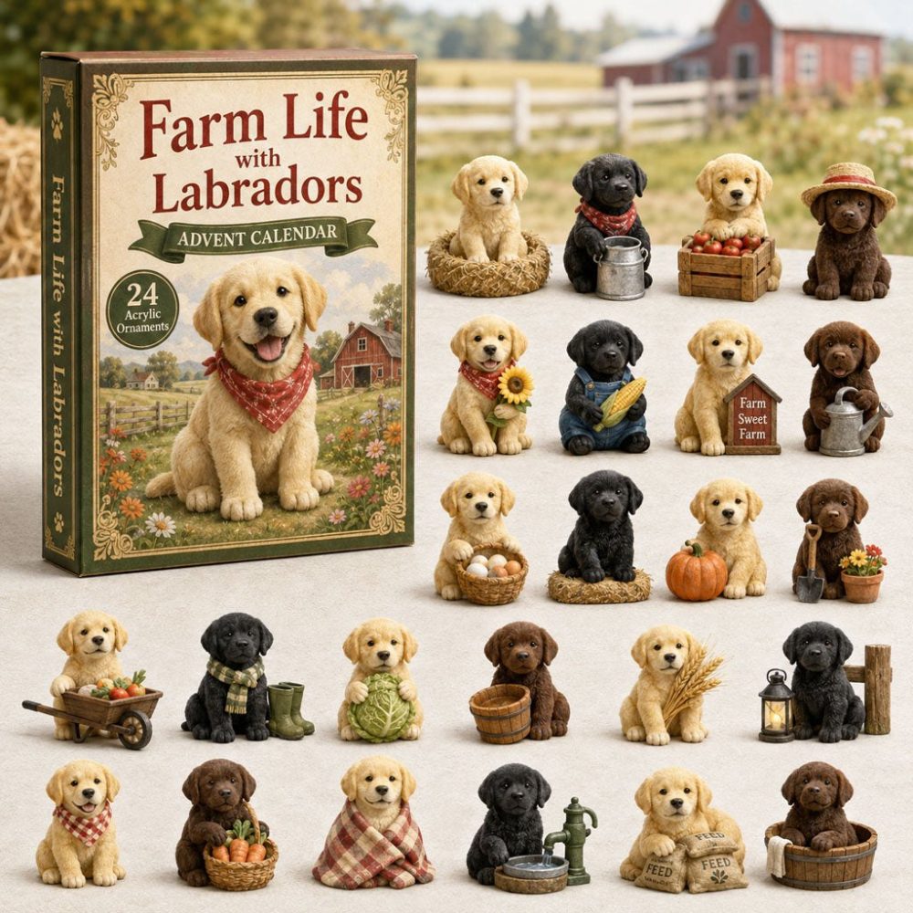 2026 Farm-Life Labrador Advent Calendar - 24-Day Countdown With Collectible Acrylic Charms, Perfect Holiday Gift For Dog Lovers