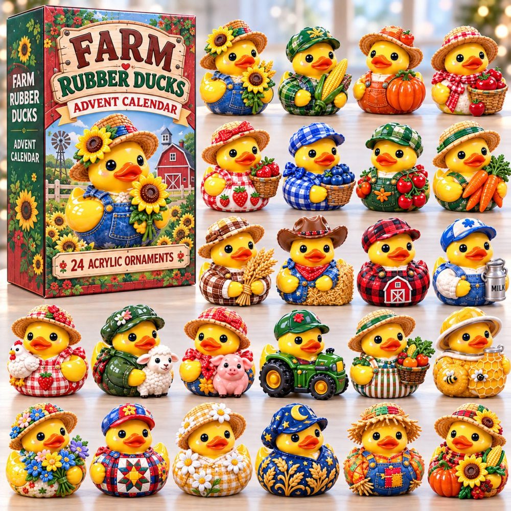 2026 Farm Rubber Ducks Countdown Calendar — 24 Cute Acrylic Duck Charms, Farm-Themed Advent For Kids & Duck Collectors