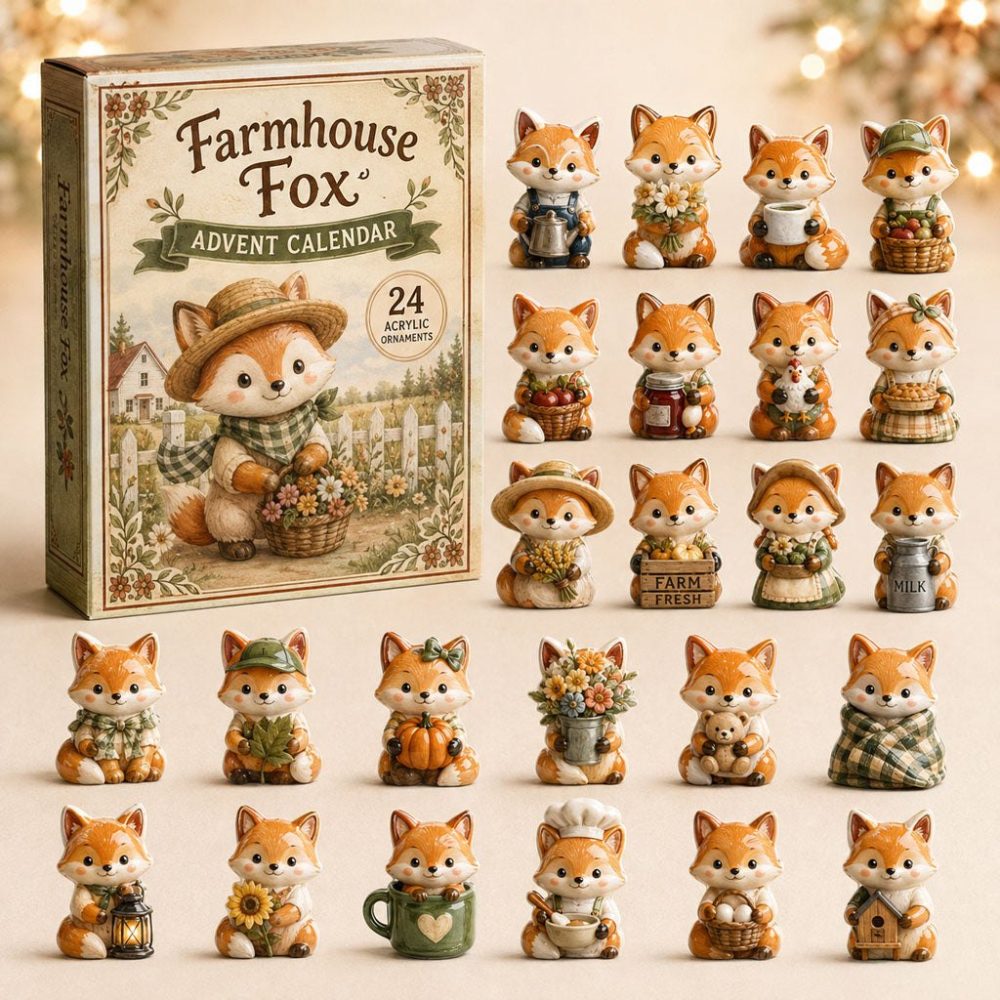 Farmhouse Fox Holiday Countdown 2026 — 24-Day Rustic Advent With Charming Acrylic Fox Charms, Great Gift For Nature & Animal Lovers