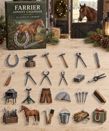 Farrier Holiday Surprise Set — 24 Durable Acrylic Horse & Farrier Tool Charms For Equine Lovers, Crafts & Gifts