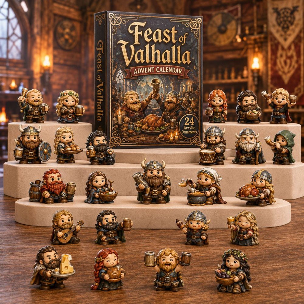Epic Feast Of Valhalla 2026 Countdown — 24 Mythic Acrylic Charms, Limited-Edition Norse Holiday Gift & Collector'S Calendar