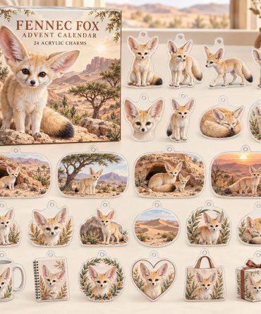 24-Day Fennec Fox Holiday Countdown — Cute Acrylic Charm Advent Set, Mini Fox Collectibles For Kids’ Stocking Fillers