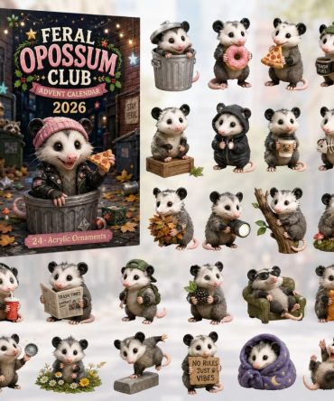 Feral Opossum Club Advent Calendar 2026 — 24-Day Acrylic Charm Countdown, Whimsical Collector Set For Opossum Fans & Animal Lovers