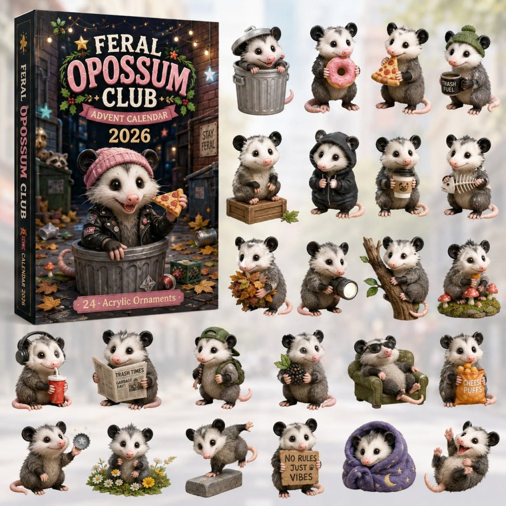Feral Opossum Club Advent Calendar 2026 — 24-Day Acrylic Charm Countdown, Whimsical Collector Set For Opossum Fans & Animal Lovers