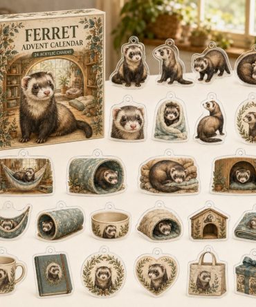 Limited Edition Ferret Holiday Countdown Calendar — 24 Detailed Acrylic Charms, A Delightful Gift For Ferret Lovers & Pet Families