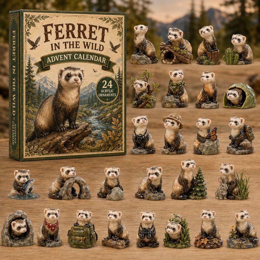 2026 Ferret Holiday Countdown Calendar — 24-Day Acrylic Charm Set, Limited Edition Gift For Ferret Lovers & Collectors