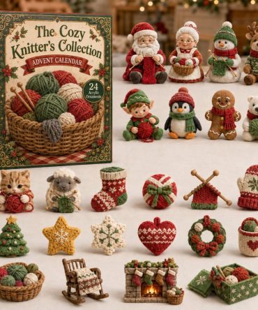 Festive Knits Holiday Countdown 2026 — 24-Day Cozy Advent With Acrylic Knitting Charms, Ideal Gift For Yarn Lovers & Makers