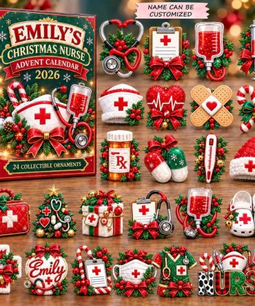 Festive Nurse Essentials 24-Day Advent Calendar 2026 — Acrylic Medical Charm Countdown For Nurses, Students & Care Teams