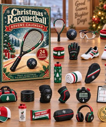 24-Day Holiday Countdown Calendar With 24 Acrylic Charms — Festive Racquetball Edition, Unique Gift For Racquetball Fans 2026