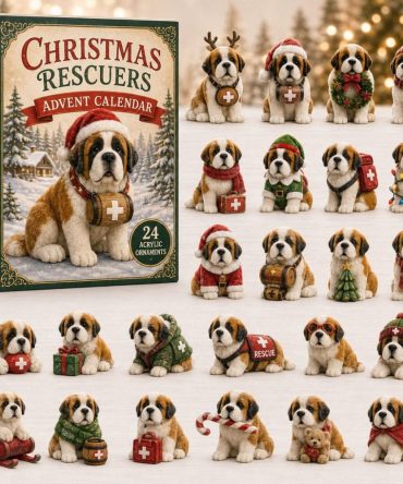 Saint Bernard Holiday Countdown 2026 — 24-Day Festive Dog Advent With Adorable Acrylic Charms, Heartwarming Gift For Dog Lovers