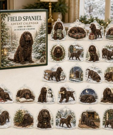 Field Spaniel Holiday Advent Calendar — 24 Acrylic Dog Charms, Christmas Countdown Ornaments & Gift For Field Spaniel Fans