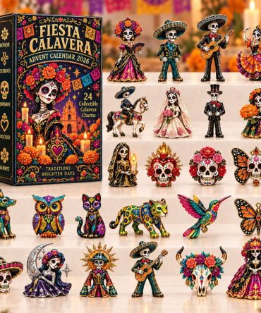 Fiesta Calavera 2026 Holiday Countdown Calendar — 24-Day Acrylic Charm Advent With Day-Of-The-Dead Skull Collectibles