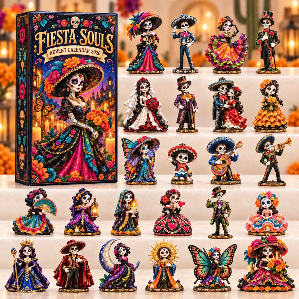 Fiesta Souls 2026 Colorful Countdown — 24-Day Fiesta-Themed Advent Calendar With Acrylic Charms, Vibrant Cultural Holiday Keepsake