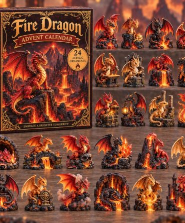 2026 Fire Dragon 24-Day Advent Calendar - Flame-Themed Acrylic Charms, Bold Collector Countdown, Premium Holiday Gift For Dragon Lovers
