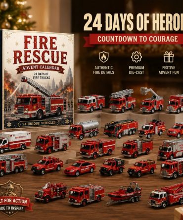 Fire Rescue 24-Day Countdown Calendar With 24 Acrylic Hero Charms — 2026 Kids’ Rescue-Themed Gift, Educational & Playful Display