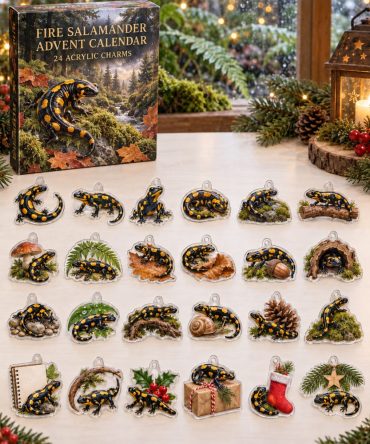 Fire Salamander 24-Day Charm Advent — Vibrant Acrylic Reptile Charm Countdown For Nature Fans & Holiday Gifting