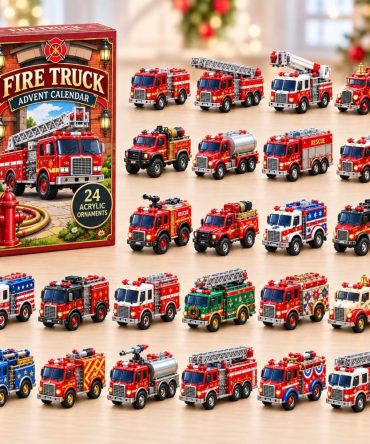 Fire Truck Kids Advent Calendar — 24-Day Rescue Vehicle Countdown With Collectible Acrylic Charms For Little Firefighters